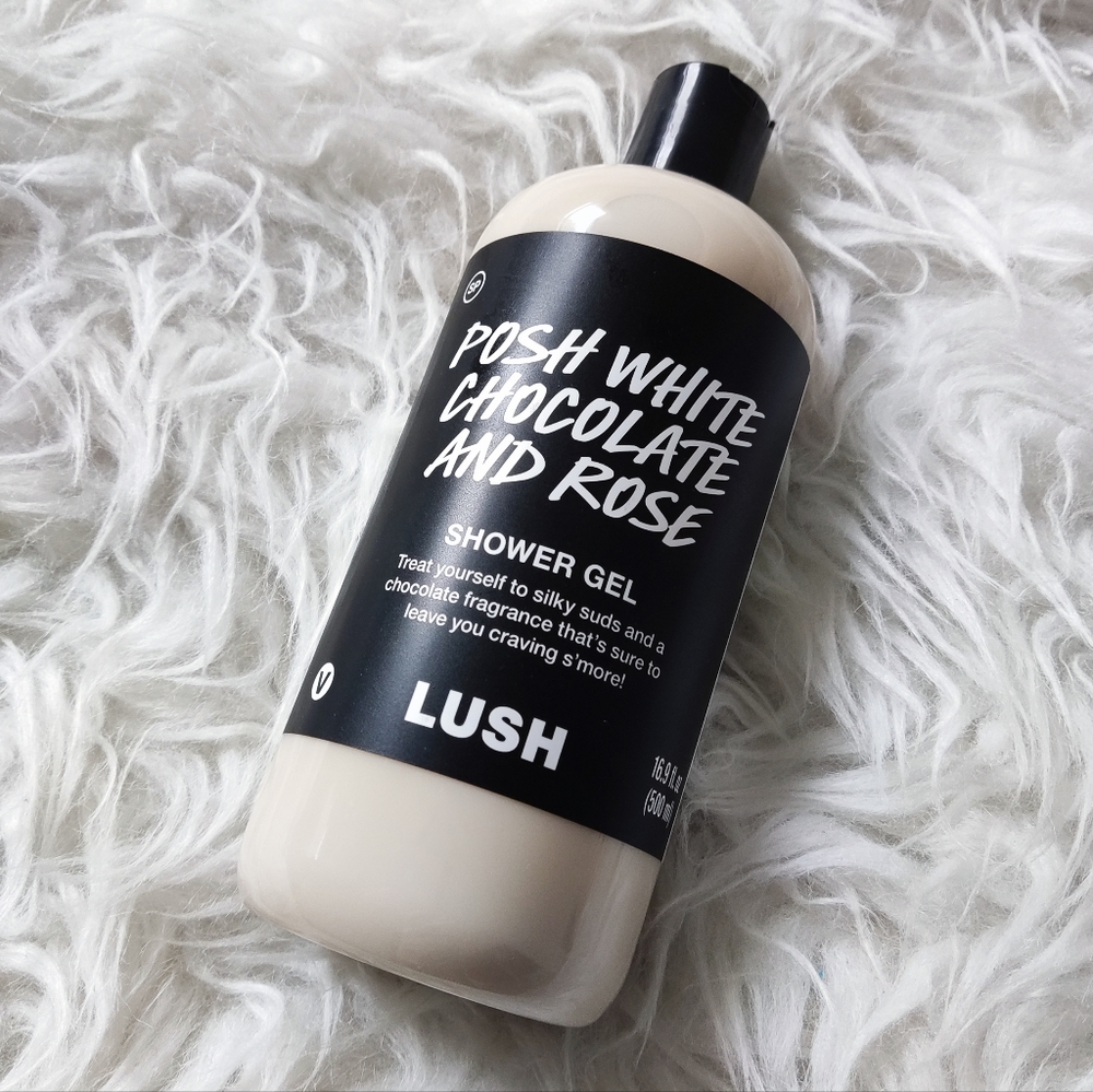 Lush posh white chocolate and rose shower gel